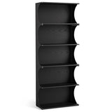 LITTLE TREE 5-Tier Bookcase, 70.8" Tall Open Bookshelf with Unique Curved-Edge Design, Modern Display & Storage Rack, Floor Standing Shelves for Home Office, Living Room, Bedroom, Studies, Black LITTLE TREE