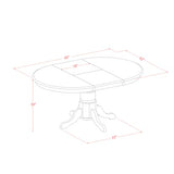 HomeStock Linen White Dining Table Set with 6 Wooden Chairs - Oval Kitchen Table Espresso/37 Chair HomeStock