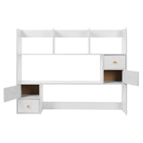 Desk Hutch, Desktop Hutch with 8 Shelves & 4 Drawers, Vanity Desk with Hutch Top Only, Extendable Small Desk Shelf for Top of Desk, Desktop Bookcase Bookshelf for Home Office Generic