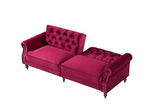 Legend Vansen 87.8 inchs Convertible Velvet Bed Sleeper Futon Sofas, Wine Red Legend Vansen