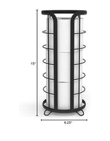 BROOKSTONE, Trending Black Toilet Paper Holder, Freestanding Bathroom Tissue Organizer, Minimalistic Storage Solution, Modern & Stylish Design [Holds MEGA Rolls] Brookstone