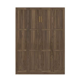 Bobve Farmhouse Murphy Bed Queen, 85" Wall Bed Folds to Save Space, Concealed Bed Frame with Hydraulic Rod and Wall Mounted Features for Apartment/Office/Guest Room Bobve
