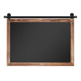 COGOOD Farmhouse Barn Door Mirror - 41" x 26" Rustic Wood Framed Wall Mirror for Bathroom, Living Room, Bedroom Wall Decor (Brown) COGOOD