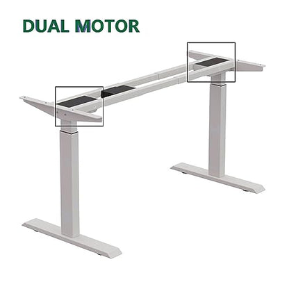 Sileye Electric Sit Dual Motor Height Adjustable, Memory Stand Up Desk with Drawer, Ideal for Daily Use at Home Office, Bedroom, 63x30 Inch, White and Oak - WoodArtSupply