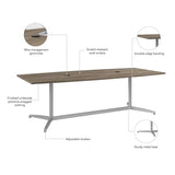 BOWERY HILL 96W x 42D Boat Shaped Conference Table in Modern Hickory BOWERY HILL
