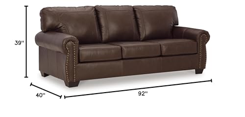 Signature Design by Ashley Colleton Classic Leather Match Sofa with Nailheads, Dark Brown Signature Design by Ashley