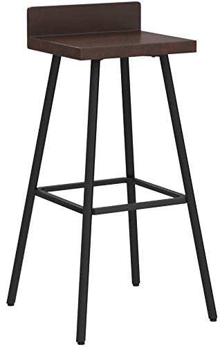 Christopher Knight Home Hazel Indoor Bar Stools, Modern, Contemporary, Dark Brown Acacia Wood with Iron Legs (Set of 2) Christopher Knight Home