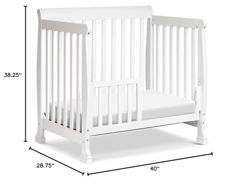 DaVinci Kalani 4-in-1 Convertible Mini Crib in White | Greenguard Gold Certified DaVinci