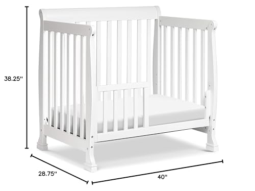 DaVinci Kalani 4-in-1 Convertible Mini Crib in White | Greenguard Gold Certified