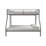 DHP Dusty Metal Bunk Bed with Secured Ladders, Twin/Full, Silver DHP