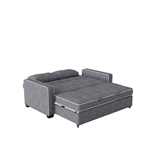 Serta Ainsley Loveseat with Pull Out Sleeper Microfiber Charcoal Full Serta