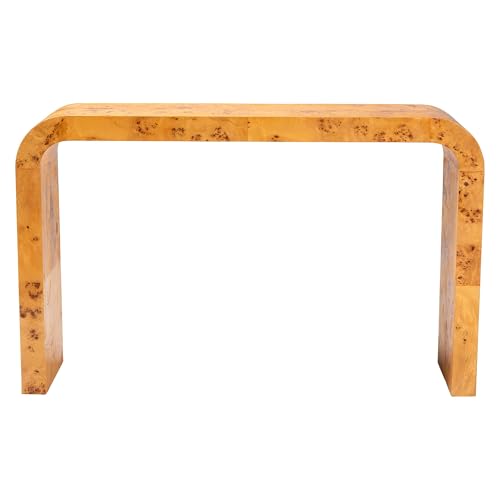 bali & pari Revelle Modern and Contemporary Real Mappa Burl Wood Console Table bali & pari