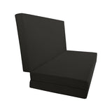 D&D Futon Furniture Portable Trifold Mattress, Foldable Foam Mattresses Small Space Saving Guest, Floor Fold Out Bed Ottoman, 4 inch Folding Cushion Pad Camping RV (Full Size 4x54x75, Black) D&D Futon Furniture