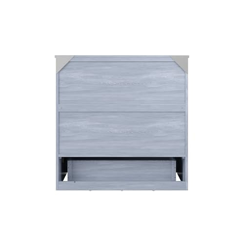 AFI, Northfield Murphy Bed Chest Twin XL with 6" Mattress, Storage Drawer & Built-in USB Charger, Driftwood AFI