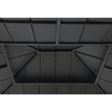 Sunjoy Hardtop Gazebo 13 x 15 ft. Outdoor Patio Steel Frame Gazebo with 2-Tier Metal Roof and Mesh Netting, Black Sunjoy