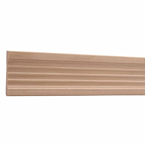 1820-4FTWHW Fluted Unfinished White Hardwood Casing Moulding ORNAMENTAL