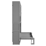 Merax Twin Size Wall Murphy Bed with Top Cabinet, Shelves,Space Saving Foldable Bed with Light & USB,Sleeping Arrangement for Multipurpose Area, Bedroom, Guest Room or Living Room,Gray Merax