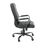 Flash Furniture Whitney High-Back Swivel LeatherSoft Desk Chair with Padded Seat and Armrests, Adjustable Height Padded Office Chair, Black Flash Furniture