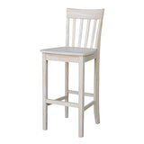 International Concepts Slat Back Stool, 30-Inch SH, Unfinished IC International Concepts