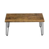 Lavish Home Coffee Table with Hairpin Legs - Modern Industrial Style Home Decor - Woodgrain-Look and Steel Accent Living Room Furniture (Brown) Lavish Home
