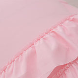 Holawakaka Pink Waterfall Ruffle Comforter Set Twin Size Multi-Layers Ruffled Shabby Chic 3PCS Bedding Set for Girls Women Holawakaka