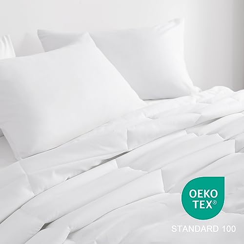 NTBAY Twin Comforter - Down Alternative Duvet Insert, All Season Bedding Quilted with Corner Tabs, Machine Washable, Soft Comforter Only, White NTBAY