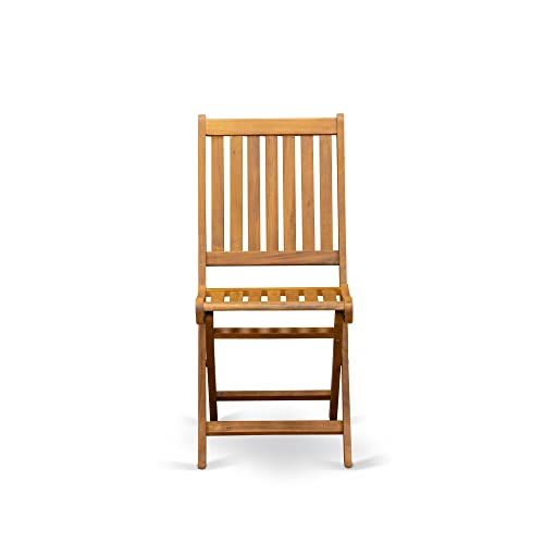 East West Furniture BDKCWNA Outdoor Dining Chairs Slatted Back-Natural Oil Finish, Normal East West Furniture