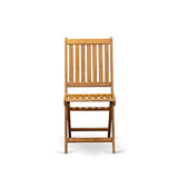 East West Furniture BDKCWNA Outdoor Dining Chairs Slatted Back-Natural Oil Finish, Normal East West Furniture