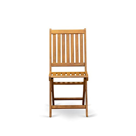 East West Furniture BDKCWNA Outdoor Dining Chairs Slatted Back-Natural Oil Finish, Normal East West Furniture