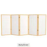 3 ft. Short Window Pane Shoji Screen - Natural - 5 Panels Red Lantern