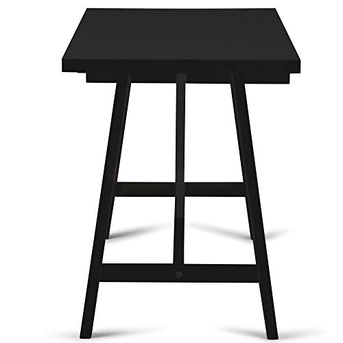 SIMPLIHOME Dylan SOLID WOOD Modern Industrial 60 inch Wide Home Office Desk, Writing Table, Workstation, Study Table Furniture in Black SIMPLIHOME