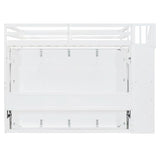 MaiDeHaoo Murphy Bunk Beds Full Bunk Bed with Desk and Storage - White MaiDeHaoo