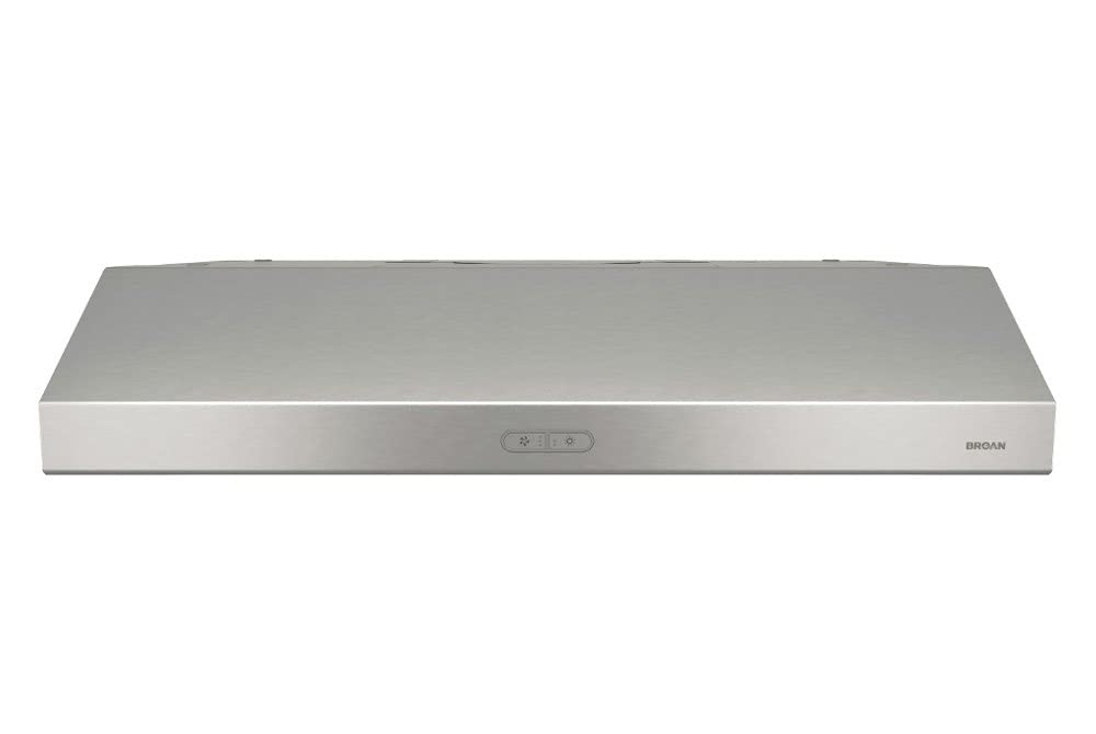 Broan-NuTone NuTone BCDF136SS Glacier Range Hood with Light Exhaust Fan for Under Cabinet, Stainless Steel, 36-Inch Broan-NuTone