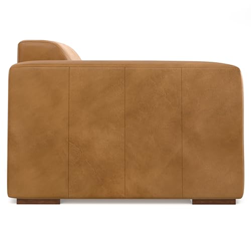 SIMPLIHOME Rex 3-Seater Modular Sofa in Full-Grain Genuine Leather, Sienna, 122-inches Wide, Handcrafted Modern-Style Leather Couch for Living Room and Family Room SIMPLIHOME