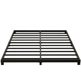 YUSENHEEI 4 Inch Full Size Bed Frame, Heavy Duty Metal Platform Low Bed Frame Full, No Box Spring Needed, Noise Free, Easy Assembly, Black YUSENHEEI