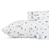 Eddie Bauer - Full Sheets, Cotton Percale Bedding Set, Crisp & Cool Home Decor, Dorm Room Essentials (Campout Dark Blue, Full) Eddie Bauer