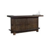 Pemberly Row 80" Farmhouse Transitional Wood Home Bar Unit Cabinet Set with Stemware Rack, Wine Storage for Dining Room Kitchen in Tobacco Leaf Pemberly Row