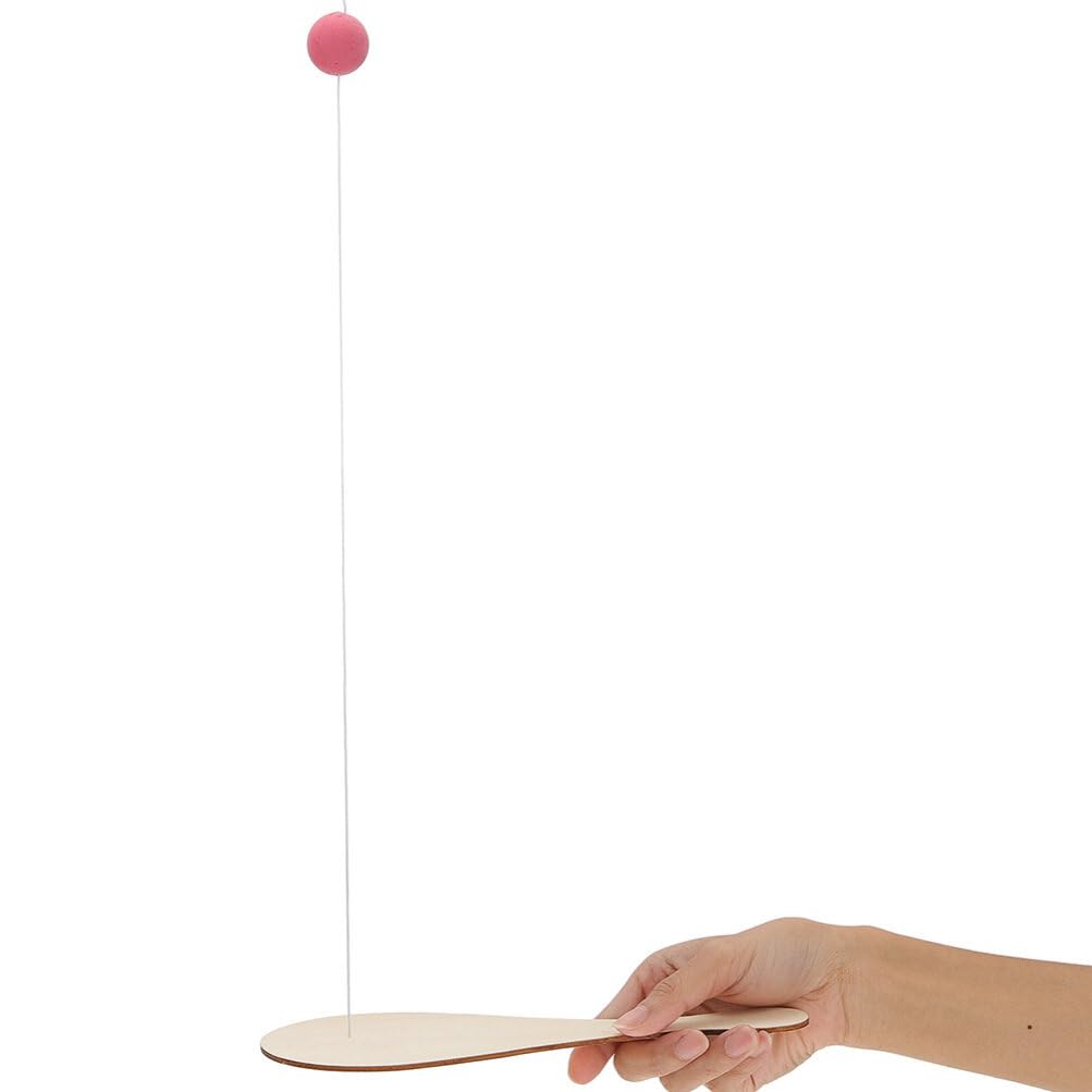 Blank Paddle Ball 10 Pcs Wooden Paddle Ball with String Unfinished Wood Paddle Rackets Kids Painting Graffiti DIY Crafts Fun and Classic Paddleball Game for Boys and Girls, Party Favor Toys jojofuny