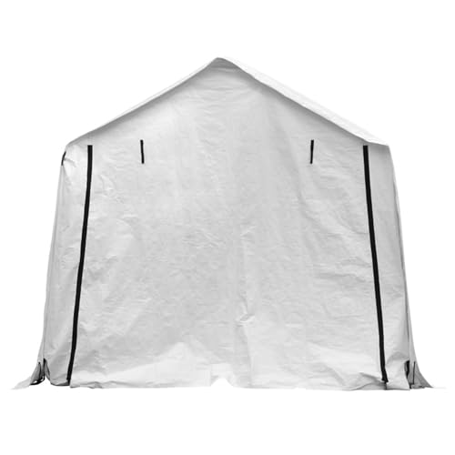 GDY 17 x 10ft Heavy Duty Carport Canopy with Sidewalls Waterproof Garage Car Shelter Enclosed Storage Shed, White GDY
