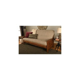 HomeStock Futon Frame Full Size Convertible Sofa Bed Solid Hardwood Weathered Brown Frame Only HomeStock