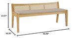 Powell Kasi Natural Low Back Cane Bench with Beige Upholstered Seat Powell
