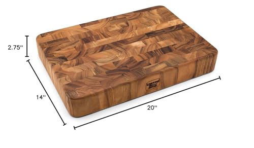 Ironwood Gourmet End Grain Union Stock Yard Professional Chopping Butcher Block, Brown, 14 x 20 x 2.75"