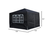 Panana Pop Up Gazebo 10''x10'' Waterproof Outdoor Garden Marquee Awning Party Tent Canopy and Carry Bag 3 X 3m (Black) Panana