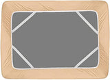 Clara Clark Stay Fitted Single Sheet, Fitted Sheet ONLY! Stay Fit on Mattress with Elastic Straps at Corners, Deep Pocket Fitted Sheet, Fits 18 to 24 Inch Mattress, Queen – Silver Light Gray Clara Clark