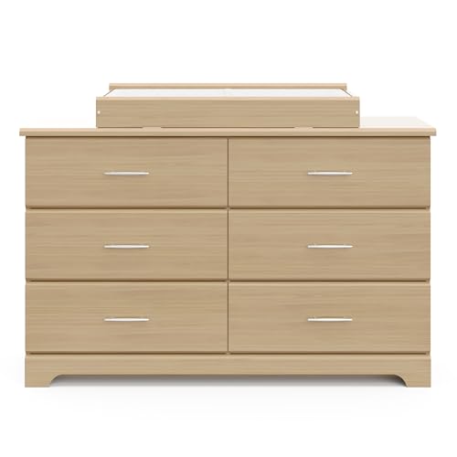 Storkcraft Brookside 6 Drawer Double Dresser (Driftwood) – Dresser For Nursery, 6 Drawer Dresser, Kids Dresser, Nursery Dresser Drawer Organizer, Chest of Drawers Stork Craft