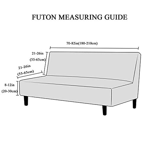 Thick Plush Futon Cover Stretch Armless Sofa Bed Slipcover Soft Couch Sofa Cover Futon Slipcover (Silver Gray) Sokamore