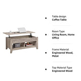 Yaheetech Lift Top Coffee Table with Hidden Storage Compartment & Lower Shelf, Lift Tabletop Farmhouse Table for Living Room Office Reception, 47.5in L, Gray Yaheetech