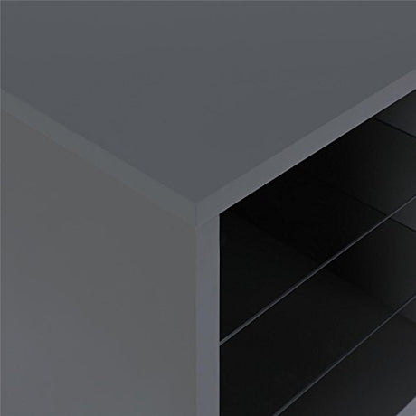 Ameriwood Home Lumina Fireplace TV Stand for TVs up to 70 Inch, Replaceable Electric Fireplace Insert Heater, Remote Control, Timer, Color Changing LED Lights, Crystal Ember Flames, Graphite Gray Ameriwood Home