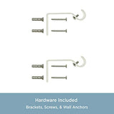 Kenney KN71604 Rachel Fluted Knob End Standard Decorative Window Curtain Rod, 28-48" Adjustable Length, Antique White Finish, 5/8" Diameter Steel Tube Kenney