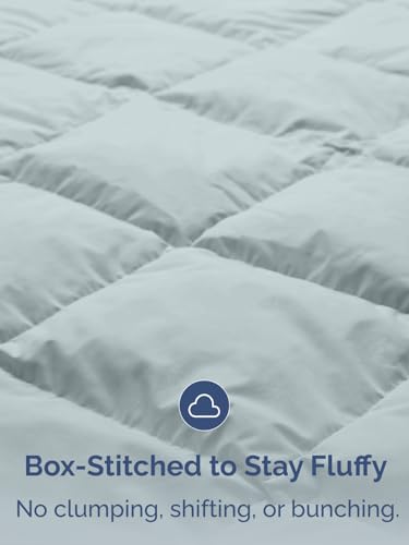 Full Size, Navy Blue/SkyBlue Alternative Down Comforter - Warm, Lightweight & Breathable Hotel Quality Bedding Set for Men, Women, Kids & Teens - All Season Cooling Microfiber Duvet Insert Comforter CGK Unlimited